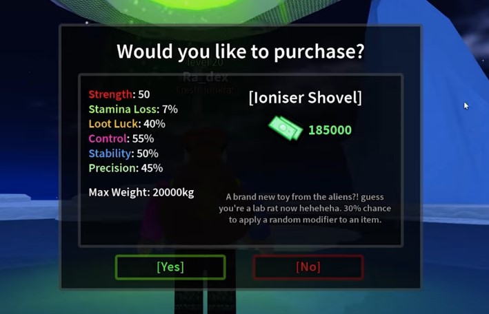 How to Get the Ionizer Shovel in Roblox Dig It