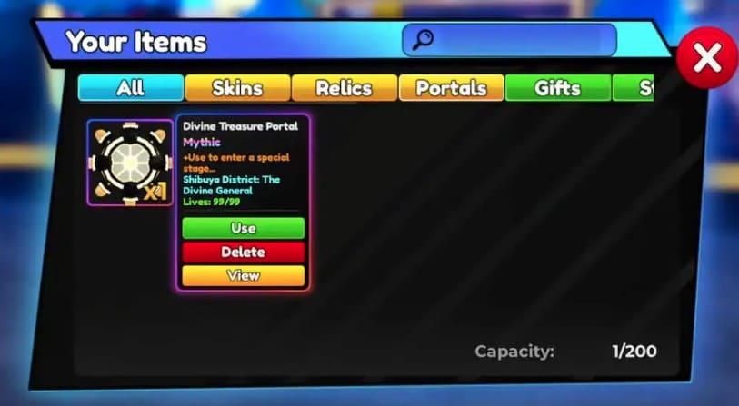 Anime Adventures: Divine Treasure Portal Guide (How to Get & Use)
