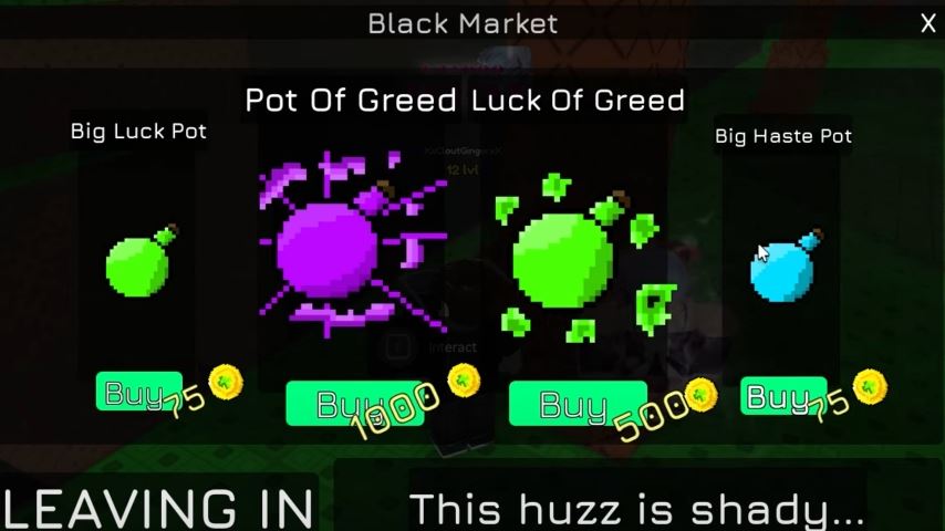HUZZ RNG Black Market Guide – Location, Spawn Time & Best Items to Buy