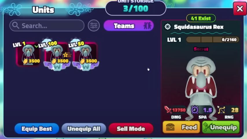 SpongeBob Tower Defense Squidasaurus Rex Guide – AoE Stats, Damage, and How to Get