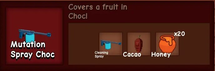 How to Craft Choc Mutation Spray in Grow a Garden