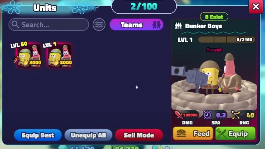 How to Get Bunker Boys in SpongeBob Tower Defense