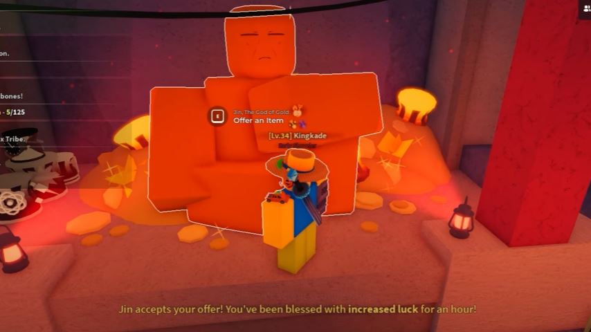 How to Get Free +2 Luck in Roblox DIG with the God of Gold