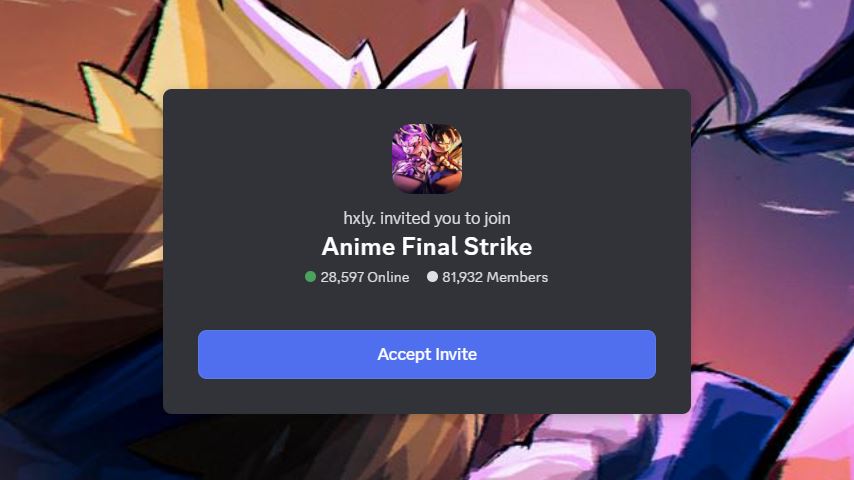 How to Join Anime Final Strike Discord