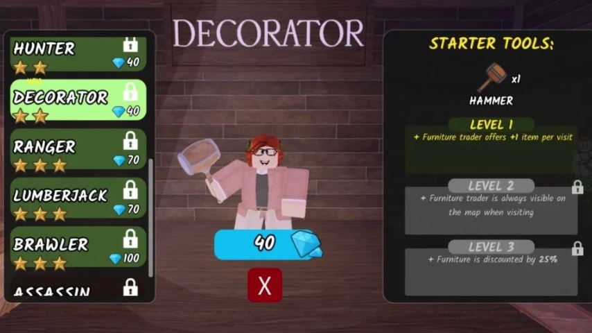 Decorator Class in 99 Nights in the Forest – Cost, Gear, and Perks
