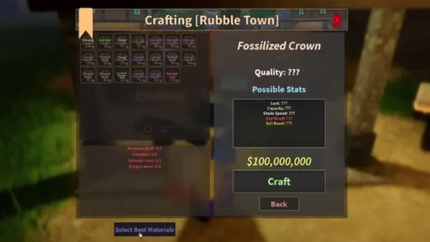 How to Craft Fossilized Crown & Solar Ring in Prospecting