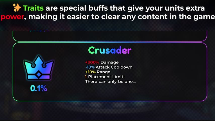 Anime Crusaders Traits Tier List & Reroll Guide