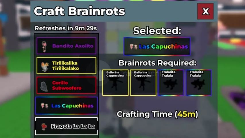 How to Get Las Capuchinas in Steal a Brainrot – Crafting Recipe, Cost, and Income Rates
