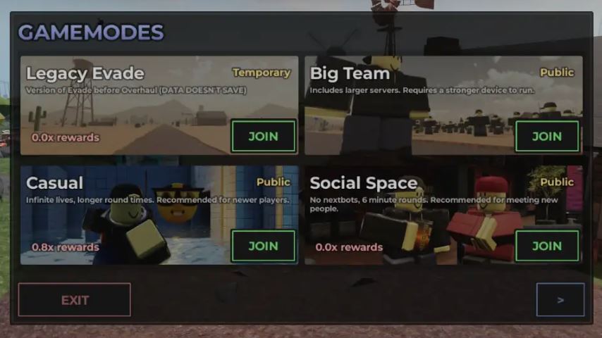 All Evade Game Modes in Roblox – Full Guide to Permanent, Temporary, and VIP Modes