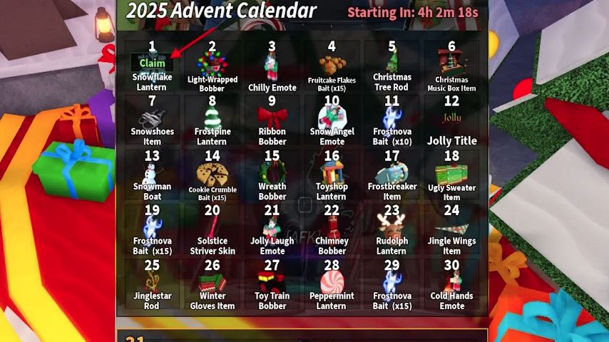 Fisch Advent Calendar Guide – All Rewards, Best Rods, Baits, and Tips